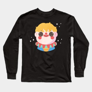 Funny and Happy Clown Cartoon Character for Halloween Long Sleeve T-Shirt